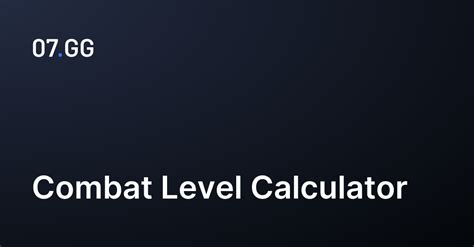 combat level calculator.